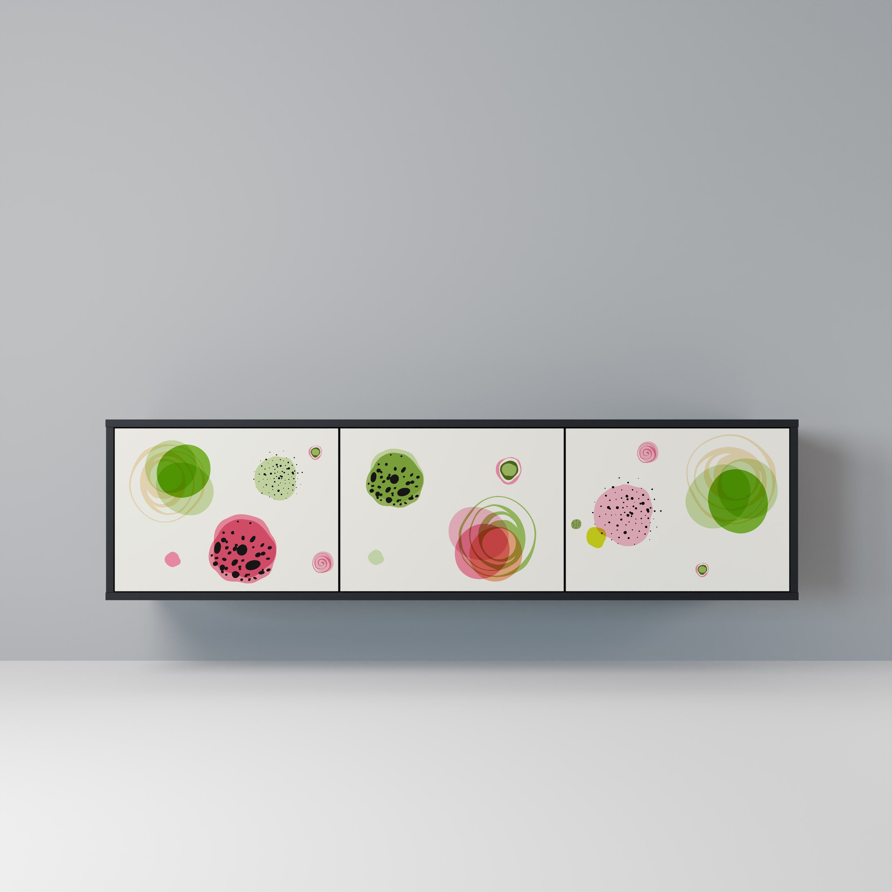 COLORFUL COSMOS Móvel de TV com 3 Portas em Acabamento Preto