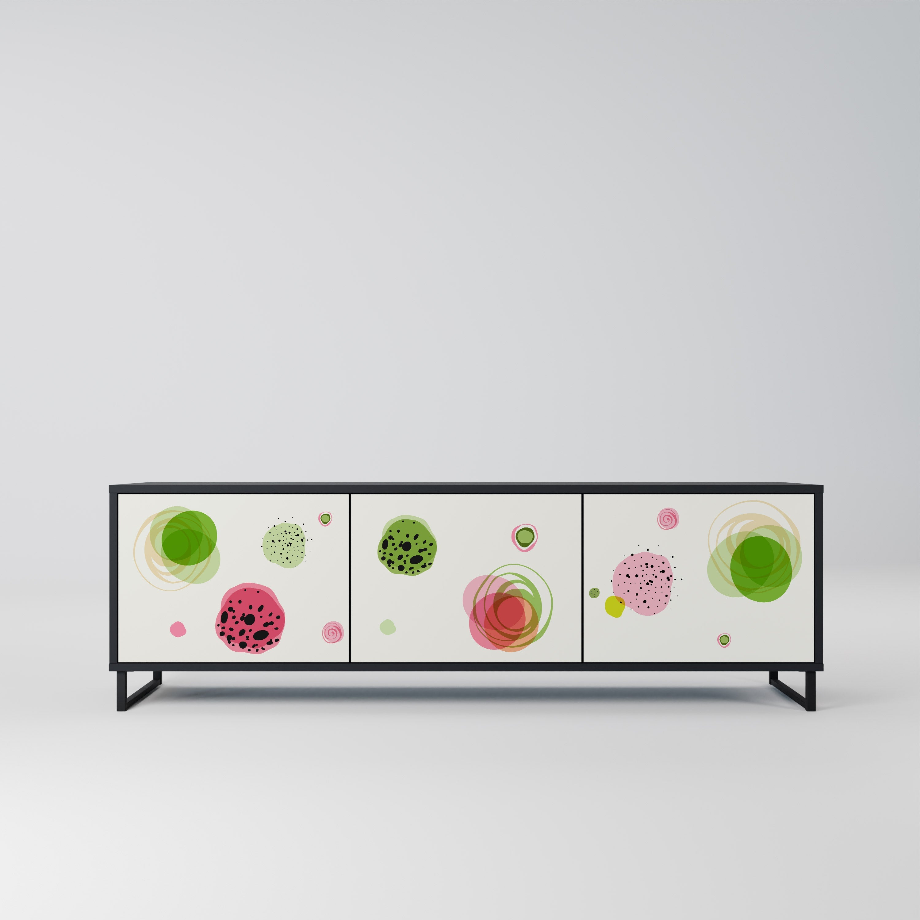 COLORFUL COSMOS Móvel de TV com 3 Portas em Acabamento Preto