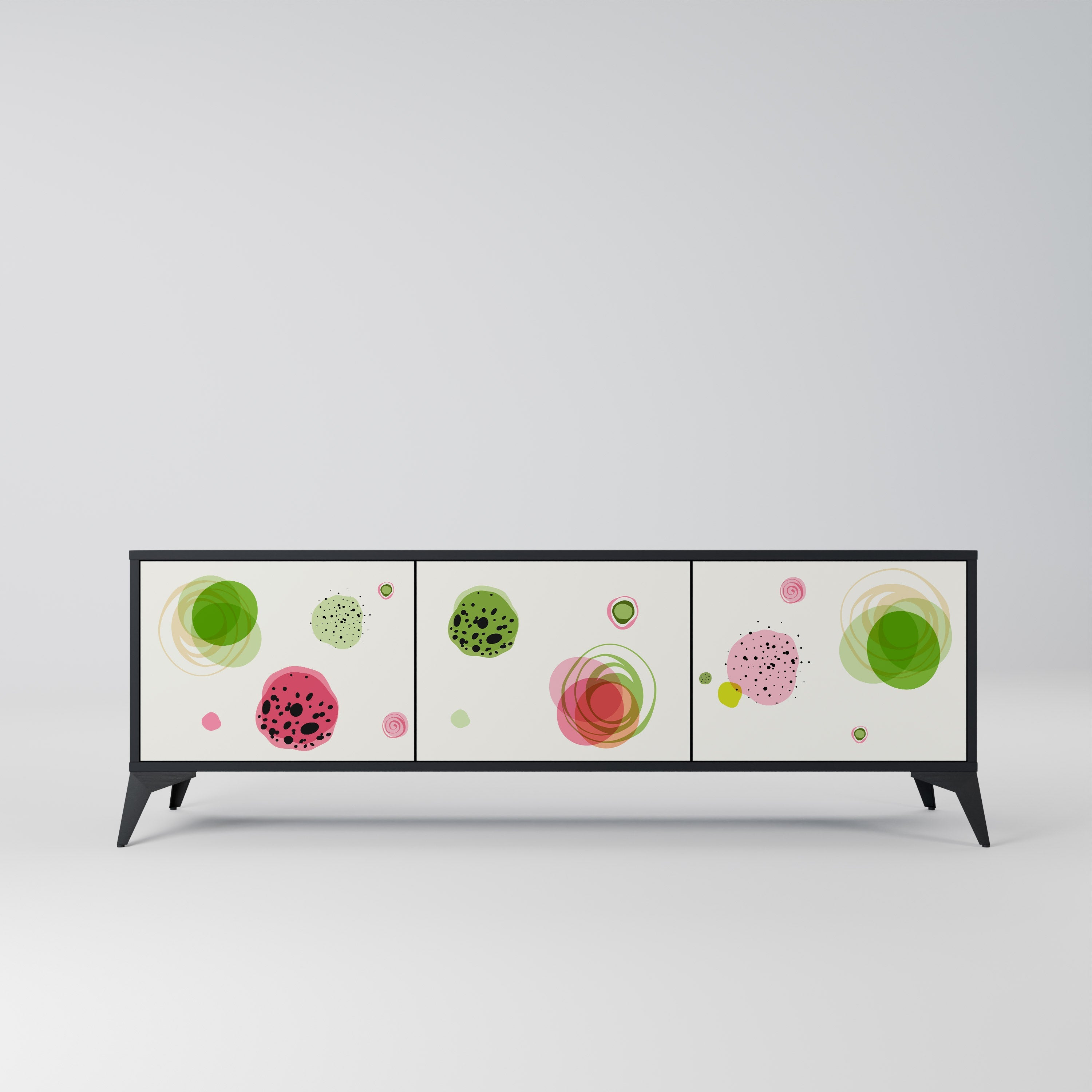 COLORFUL COSMOS Móvel de TV com 3 Portas em Acabamento Preto