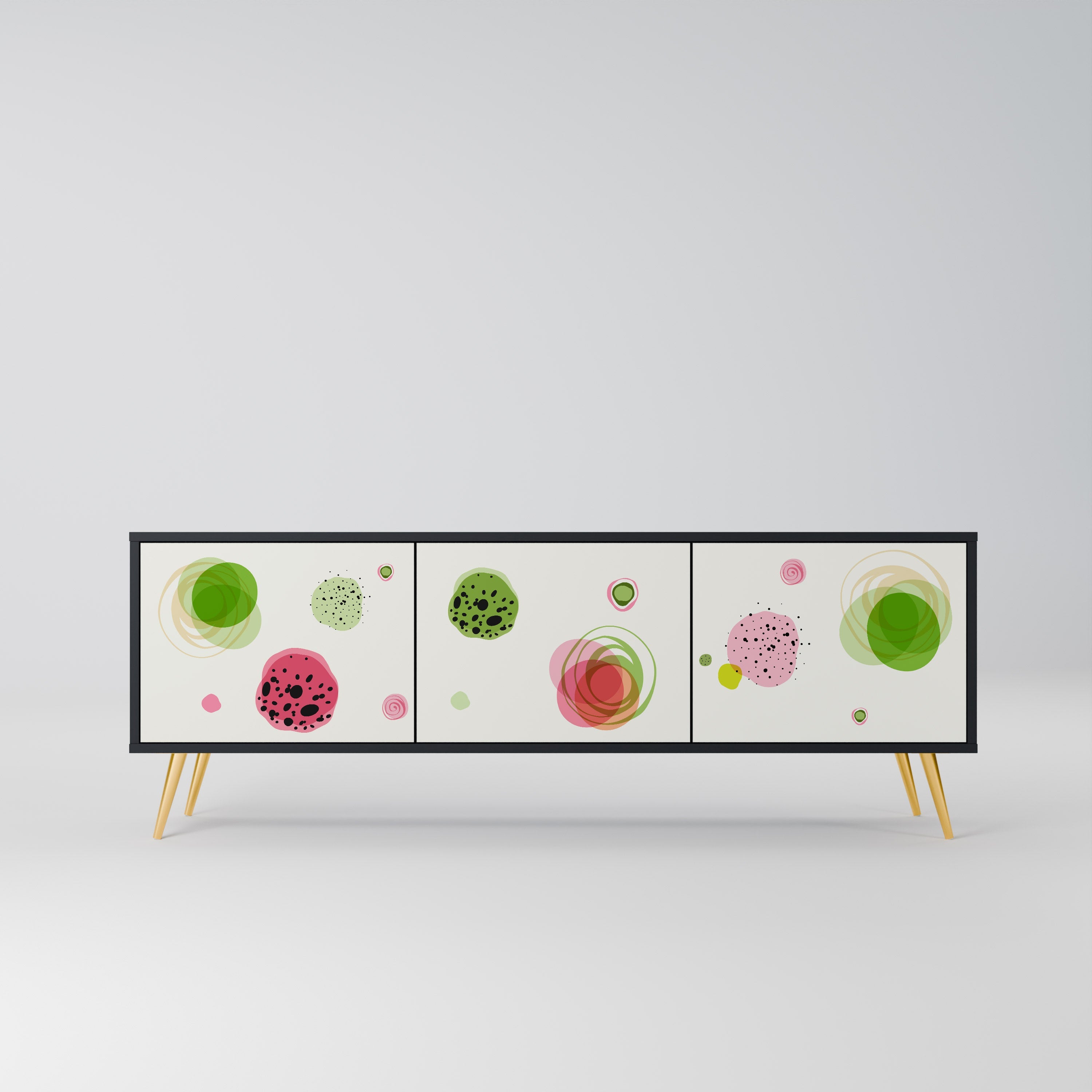 COLORFUL COSMOS Móvel de TV com 3 Portas em Acabamento Preto