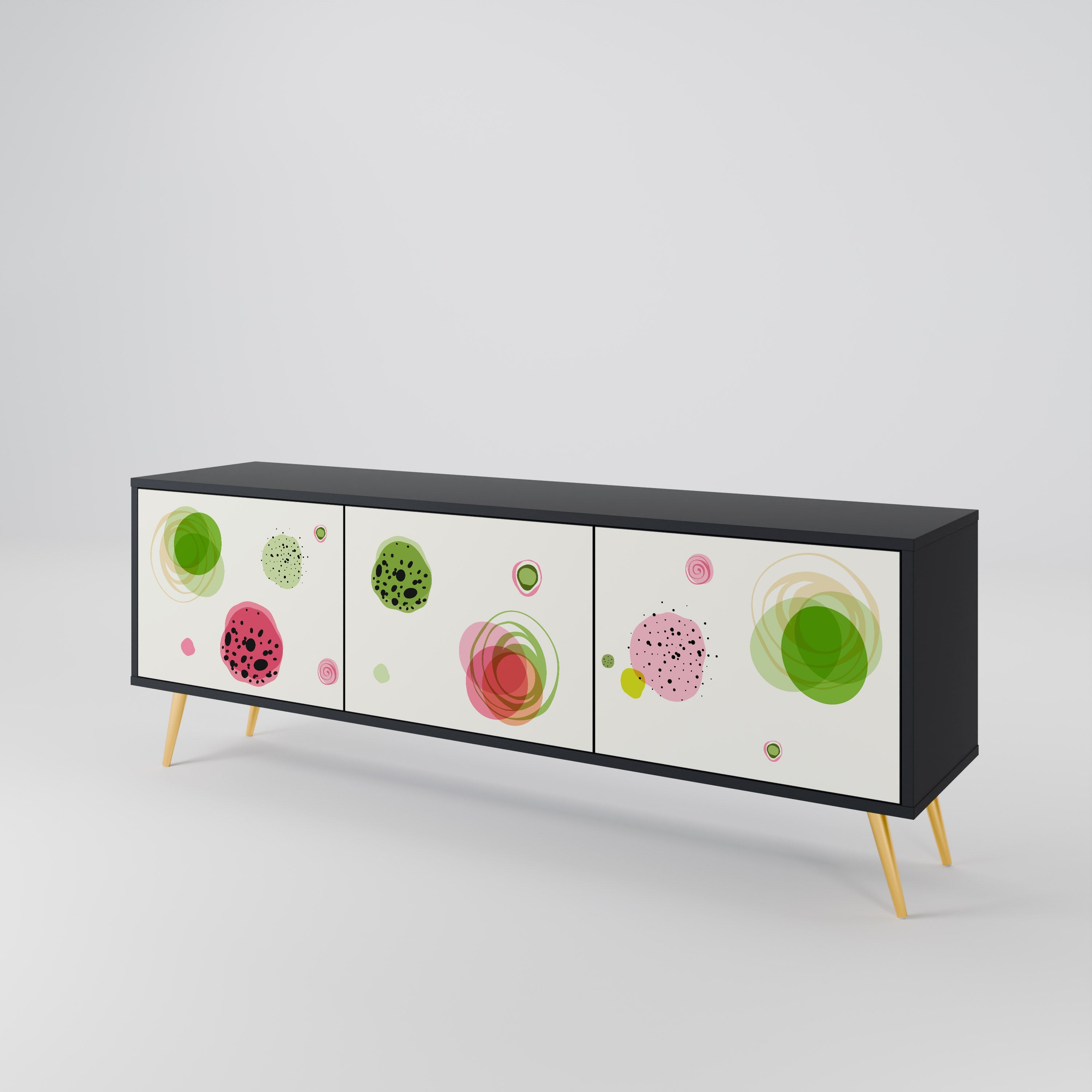 COLORFUL COSMOS Móvel de TV com 3 Portas em Acabamento Preto