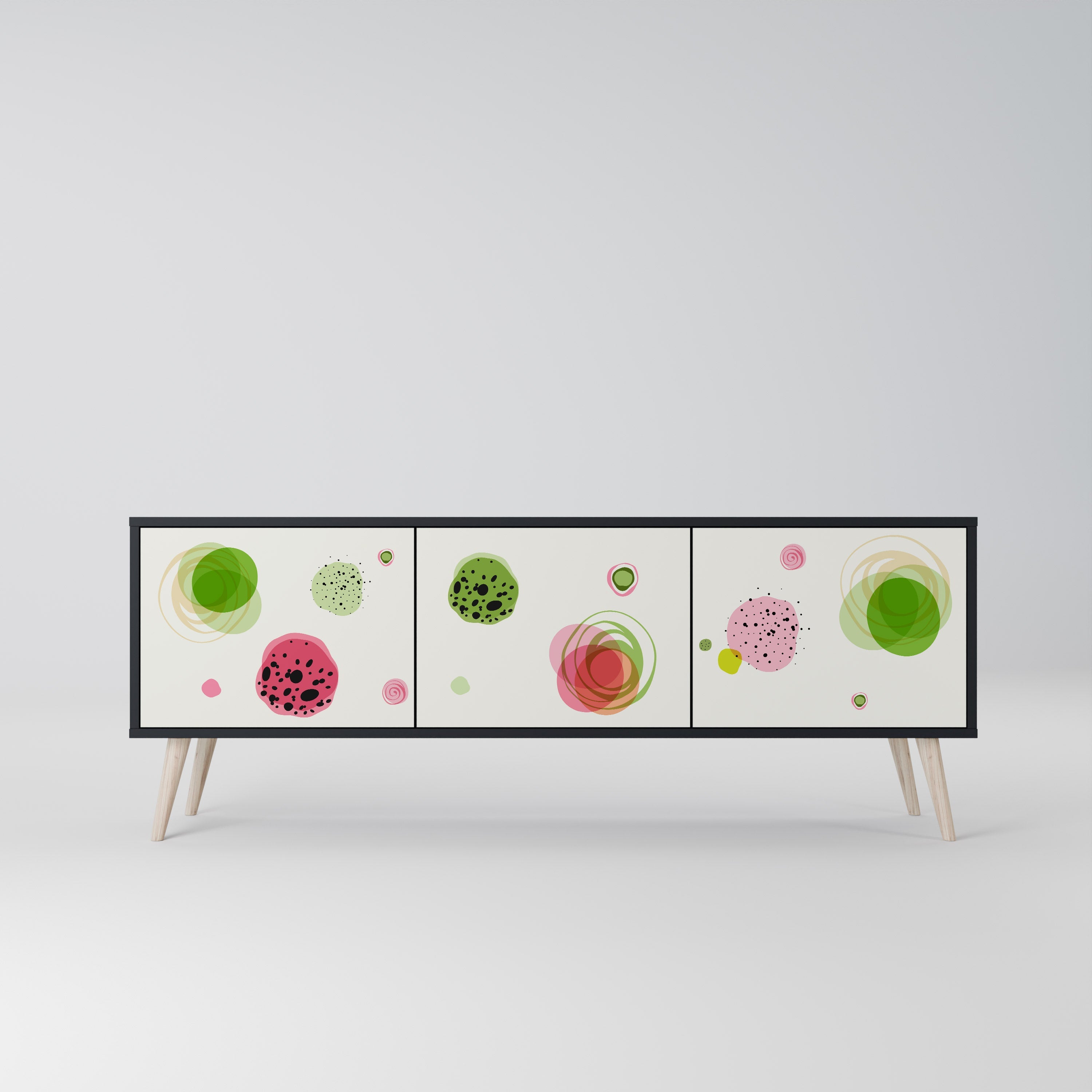 COLORFUL COSMOS Móvel de TV com 3 Portas em Acabamento Preto