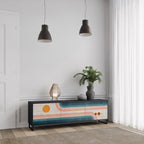 TWO HALVES Móvel de TV com 3 Portas em Acabamento Preto