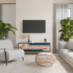 TWO HALVES Móvel de TV com 3 Portas em Acabamento Preto