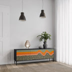 SIMPLE SOLUTIONS 3-Door TV Stand in Black Finish