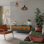 SIMPLE SOLUTIONS 3-Door TV Stand in Black Finish