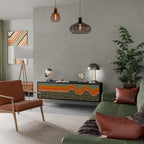 SIMPLE SOLUTIONS 3-Door TV Stand in Black Finish