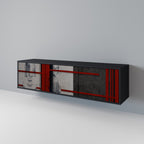 GRAY FIGURES Móvel de TV com 3 Portas em Acabamento Preto