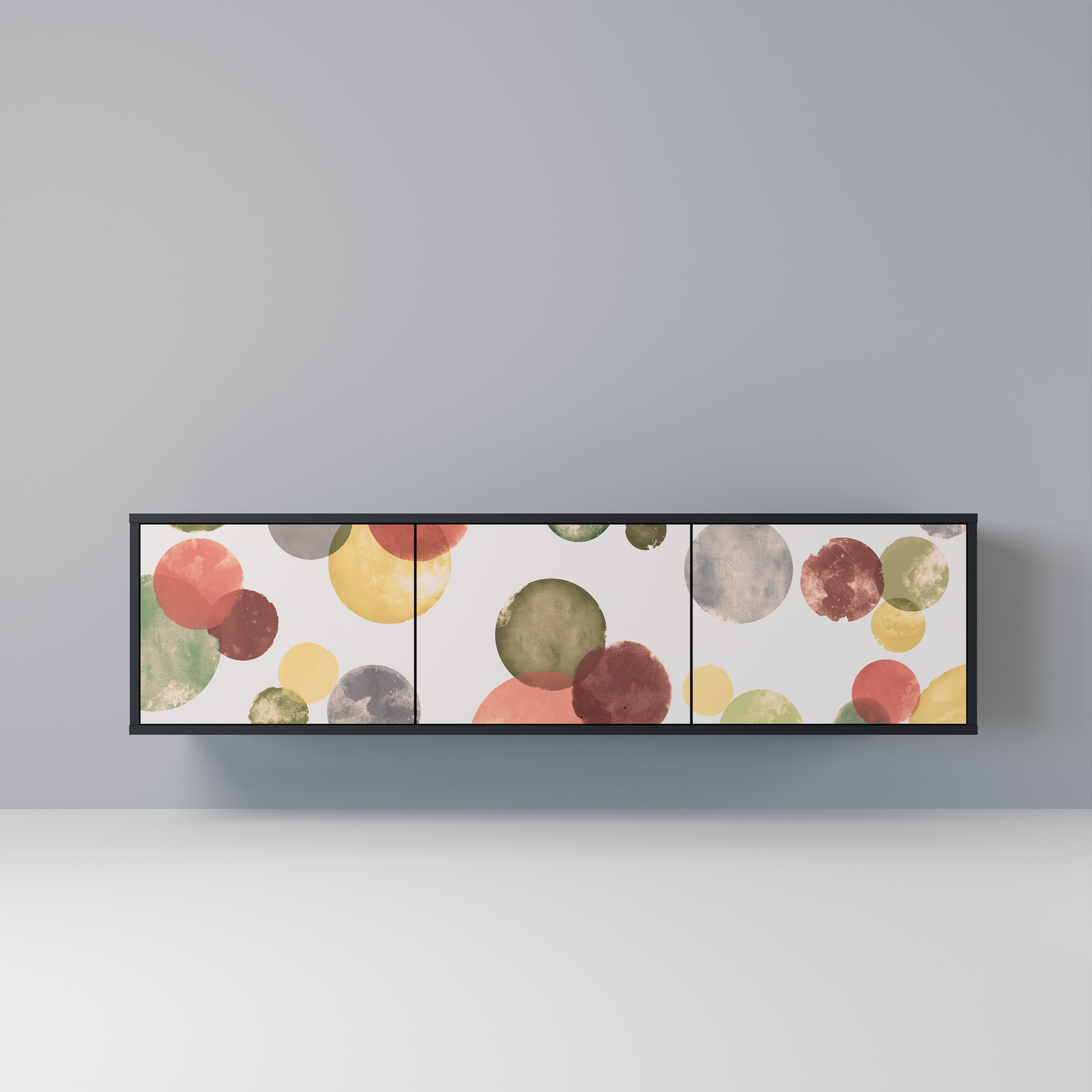 FLEETING HAPPINESS Móvel de TV com 3 Portas em Acabamento Preto