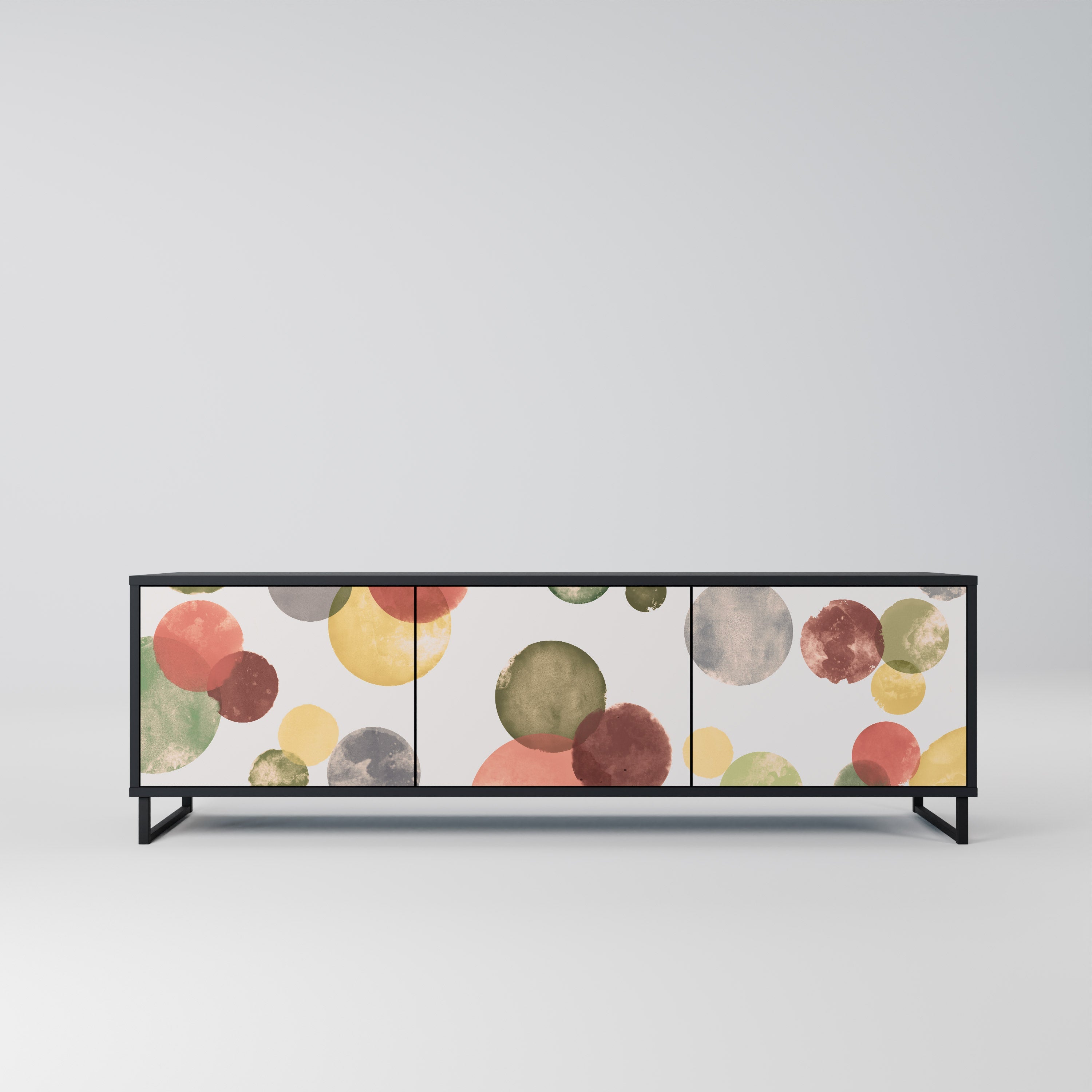 FLEETING HAPPINESS Móvel de TV com 3 Portas em Acabamento Preto