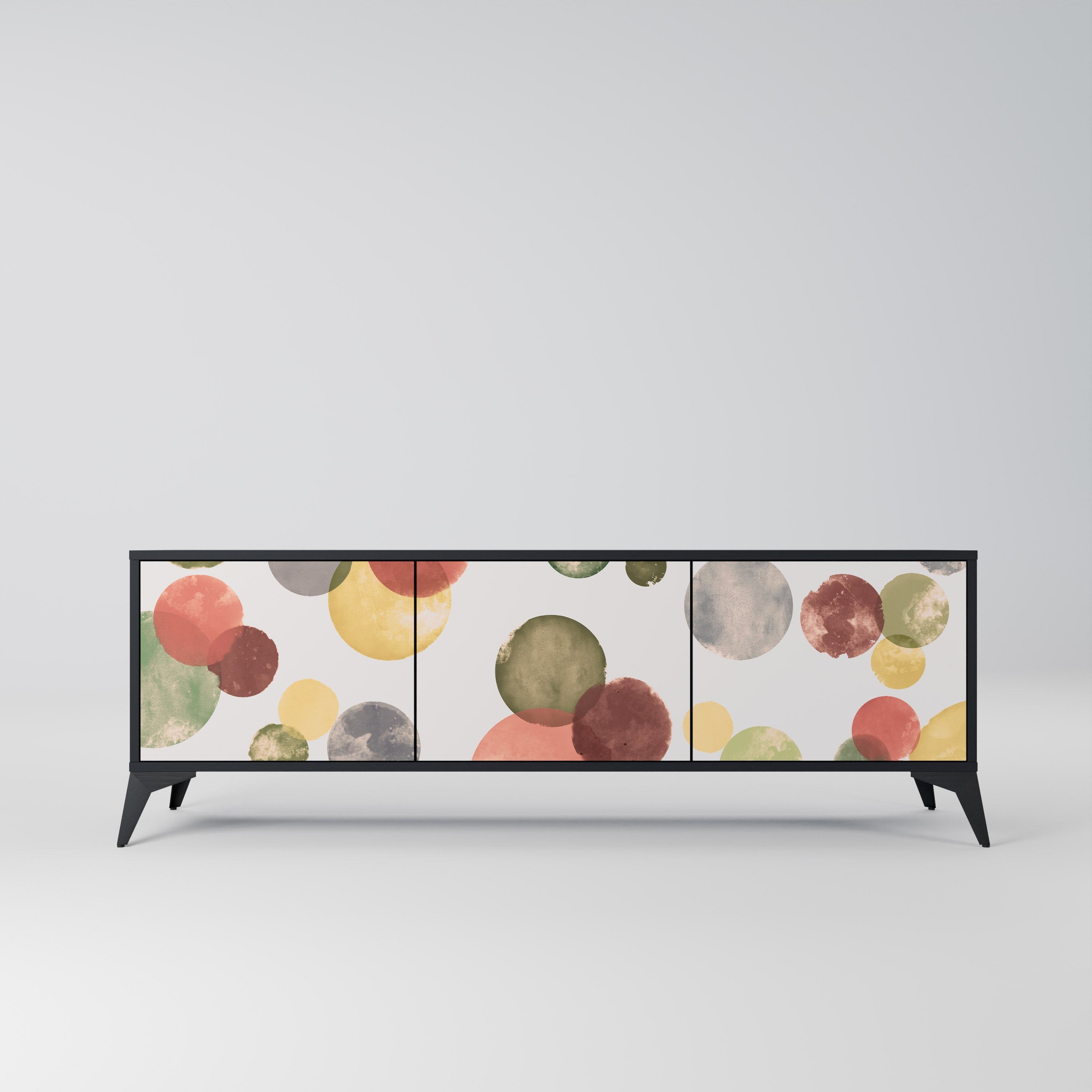 FLEETING HAPPINESS Móvel de TV com 3 Portas em Acabamento Preto