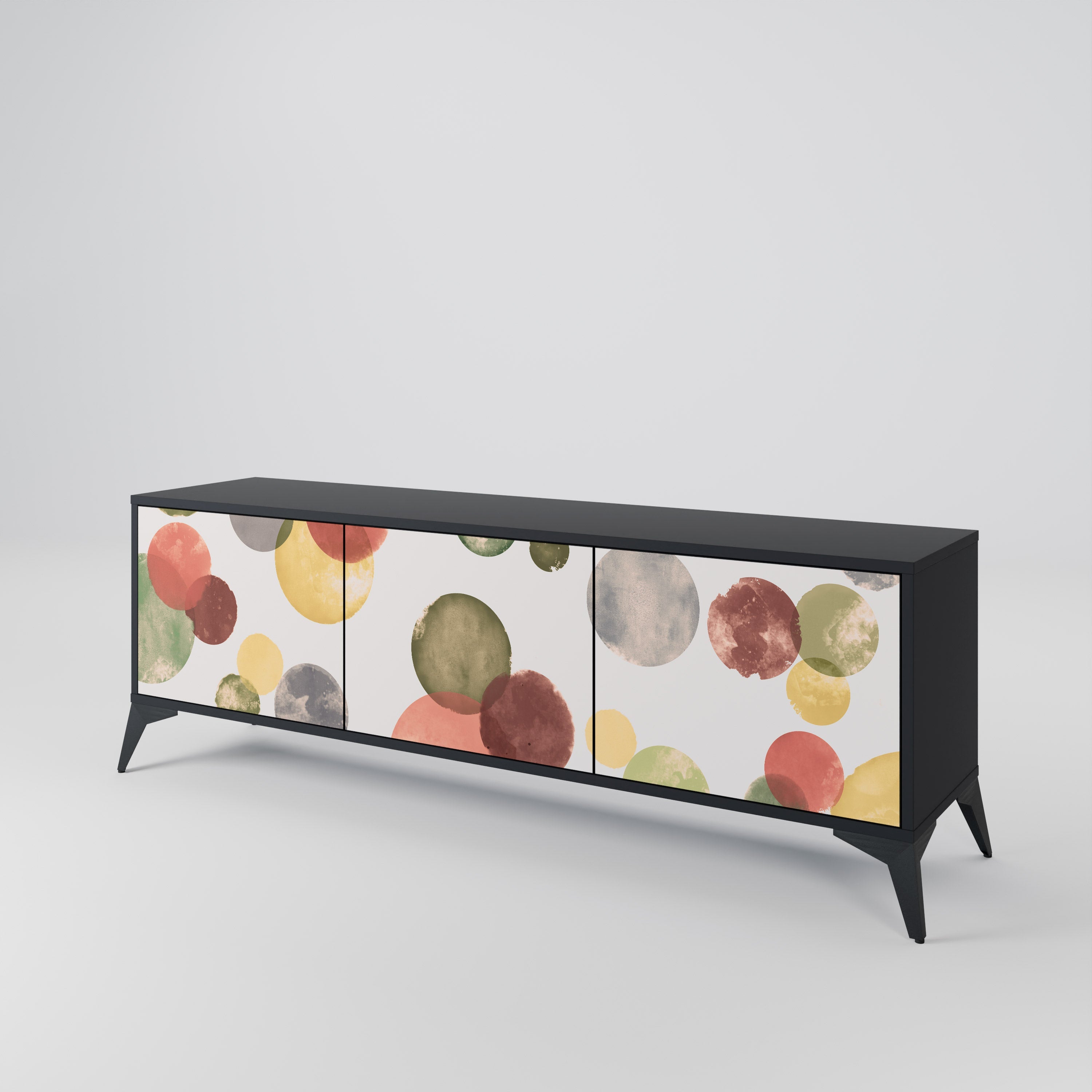 FLEETING HAPPINESS Móvel de TV com 3 Portas em Acabamento Preto