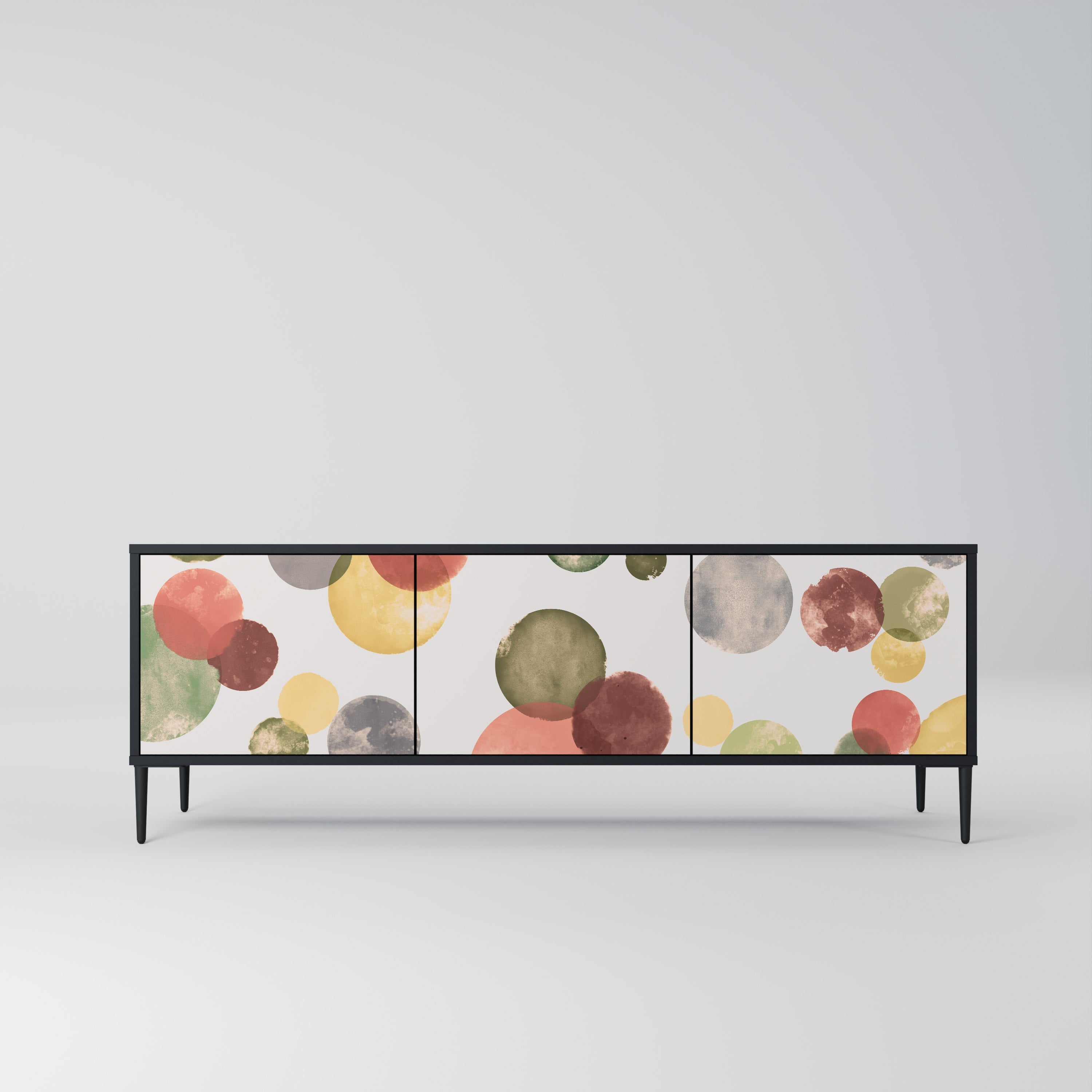 FLEETING HAPPINESS Móvel de TV com 3 Portas em Acabamento Preto