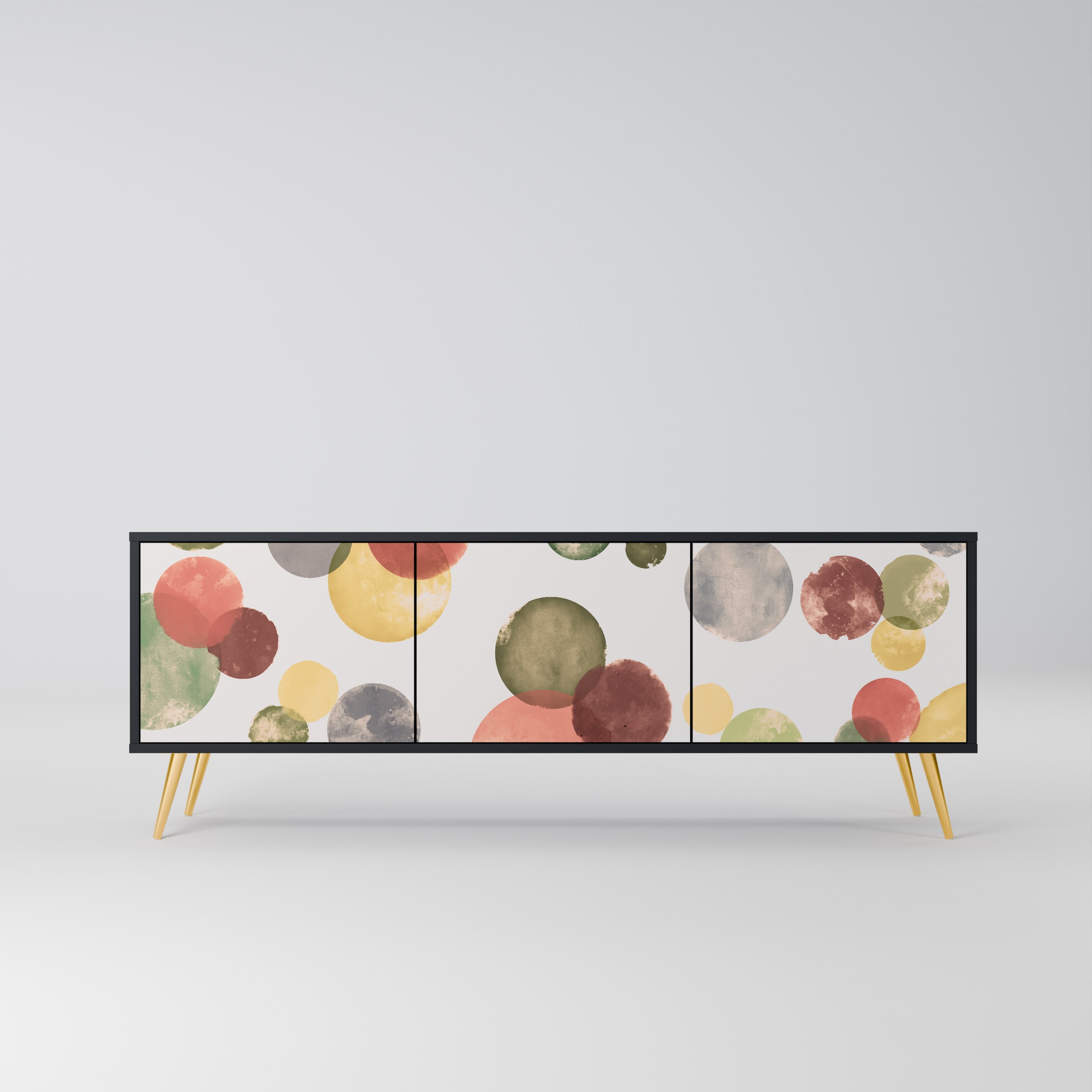 FLEETING HAPPINESS Móvel de TV com 3 Portas em Acabamento Preto