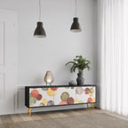 FLEETING HAPPINESS Móvel de TV com 3 Portas em Acabamento Preto