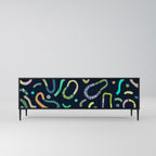 CONTRAST DANCE Móvel de TV com 3 Portas em Acabamento Preto