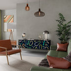 CONTRAST DANCE Móvel de TV com 3 Portas em Acabamento Preto