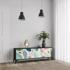 BOTANICAL HURRICANE Móvel de TV com 3 Portas em Acabamento Preto