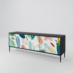BOTANICAL HURRICANE Móvel de TV com 3 Portas em Acabamento Preto