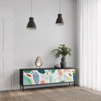 BOTANICAL HURRICANE Móvel de TV com 3 Portas em Acabamento Preto