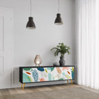 BOTANICAL HURRICANE Móvel de TV com 3 Portas em Acabamento Preto