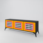 TEARS IN HEAVEN Móvel de TV com 3 Portas em Acabamento Preto