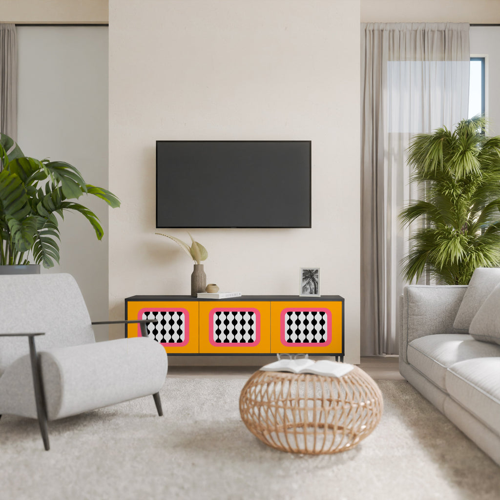 TEARS IN HEAVEN Móvel de TV com 3 Portas em Acabamento Preto