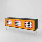 TEARS IN HEAVEN Móvel de TV com 3 Portas em Acabamento Preto