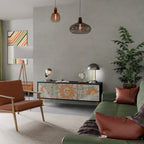 MYSTICAL STRUCTURE Móvel de TV com 3 Portas em Acabamento Preto