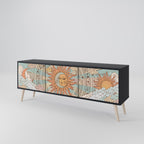 MYSTICAL STRUCTURE Móvel de TV com 3 Portas em Acabamento Preto