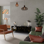 STELLAR CONSTELLATIONS Móvel de TV com 3 Portas em Acabamento Preto