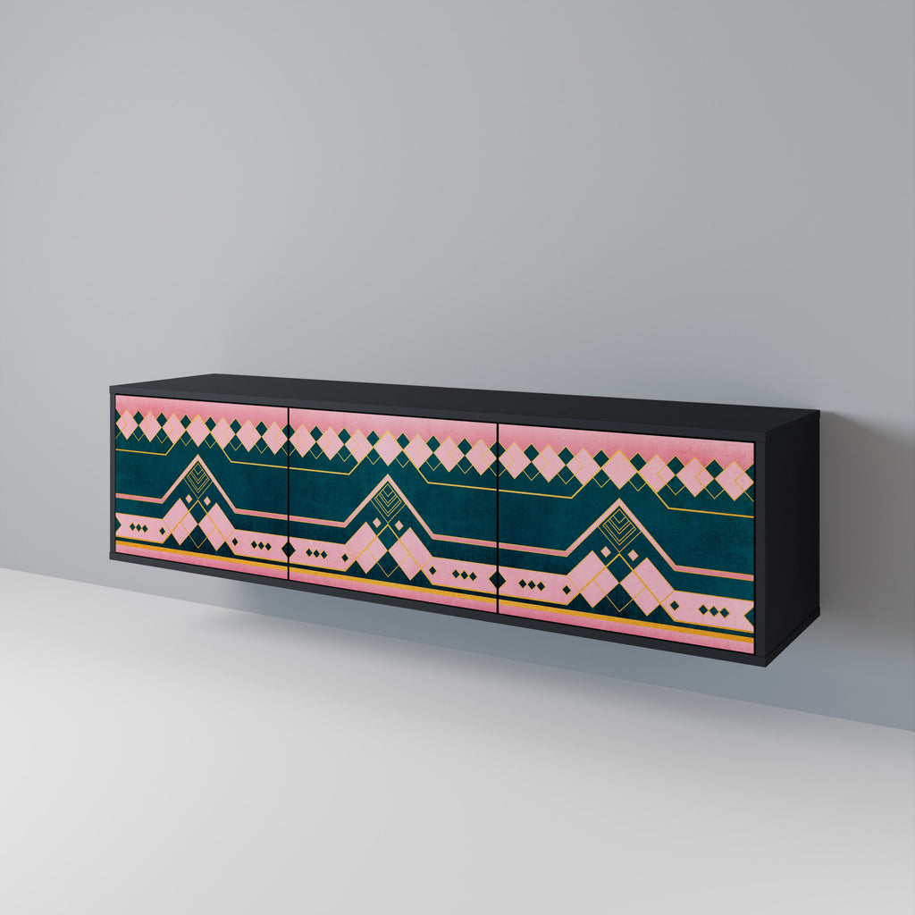 ROYAL COMPOSITION Móvel de TV com 3 Portas em Acabamento Preto