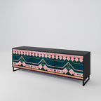 ROYAL COMPOSITION Móvel de TV com 3 Portas em Acabamento Preto