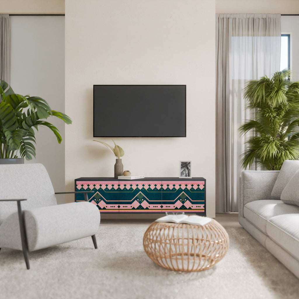 ROYAL COMPOSITION Móvel de TV com 3 Portas em Acabamento Preto