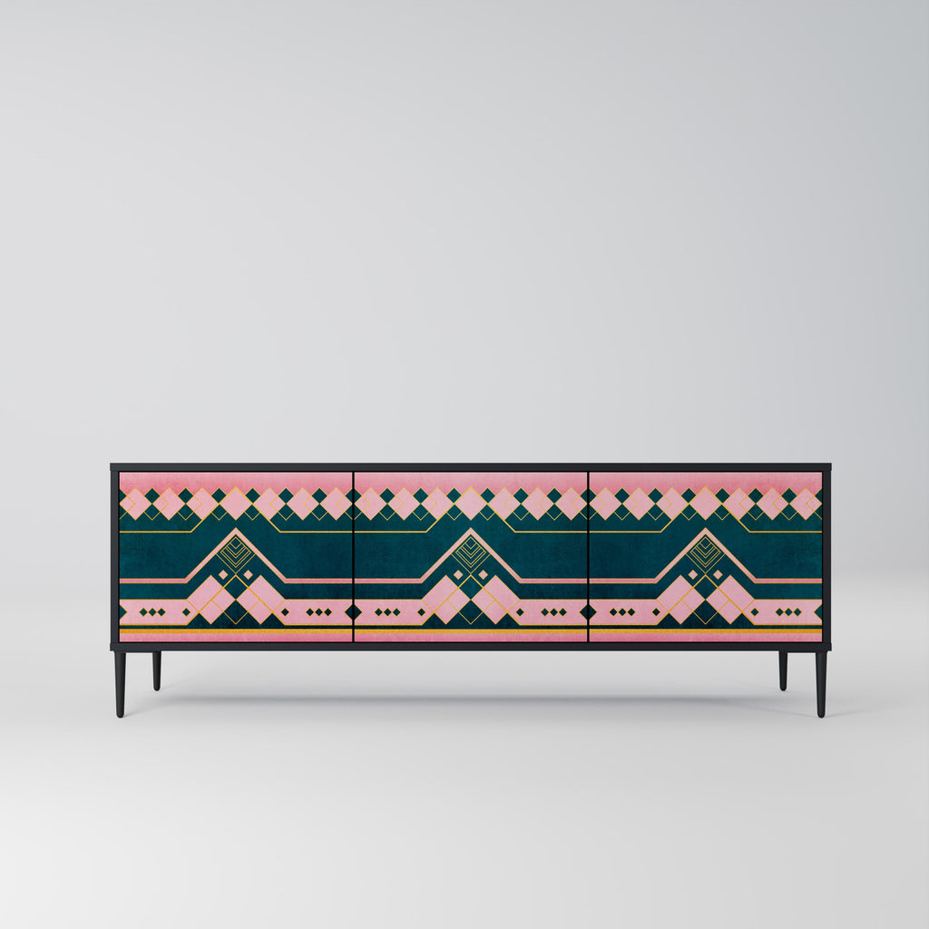 ROYAL COMPOSITION Móvel de TV com 3 Portas em Acabamento Preto