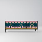 ROYAL COMPOSITION Móvel de TV com 3 Portas em Acabamento Preto