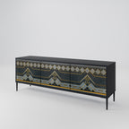 ROYAL ORDINARINESS 3-Door TV Stand in Black Finish