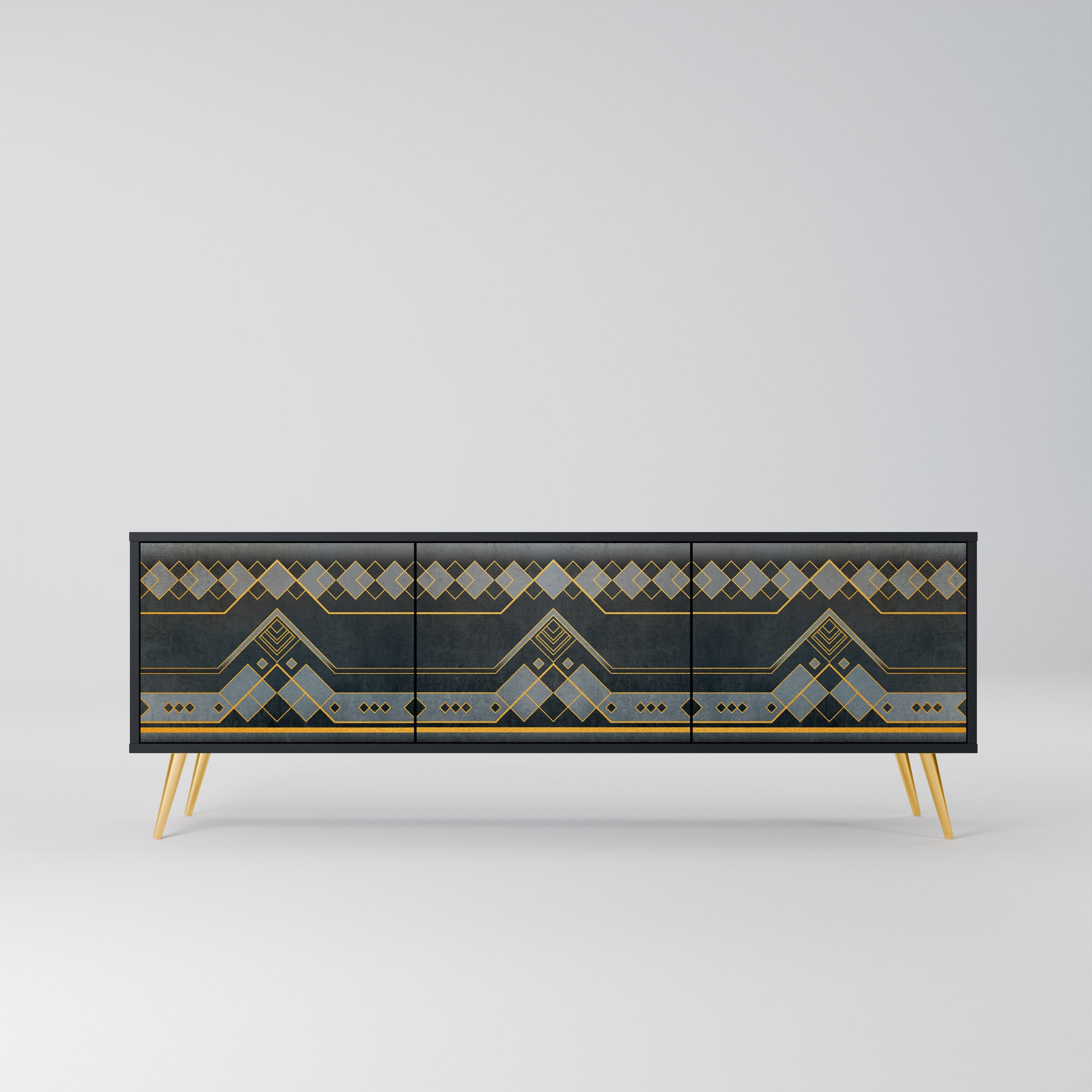 ROYAL ORDINARINESS Móvel de TV com 3 Portas em Acabamento Preto