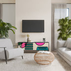 GEOMETRIC RHAPSODY 3-Door TV Stand in Black Finish