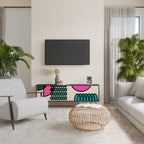 GEOMETRIC RHAPSODY 3-Door TV Stand in Black Finish