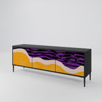 INDEPENDENT BORDER 3-Door TV Stand in Black Finish