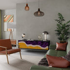 INDEPENDENT BORDER 3-Door TV Stand in Black Finish