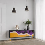 INDEPENDENT BORDER 3-Door TV Stand in Black Finish