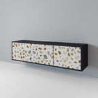 PIECES OF TOMORROW Móvel de TV com 3 Portas em Acabamento Preto