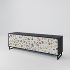 PIECES OF TOMORROW Móvel de TV com 3 Portas em Acabamento Preto