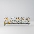 PIECES OF TOMORROW Móvel de TV com 3 Portas em Acabamento Preto