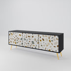 PIECES OF TOMORROW Móvel de TV com 3 Portas em Acabamento Preto