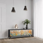 BIRCH KALEIDOSCOPE Móvel de TV com 3 Portas em Acabamento Preto