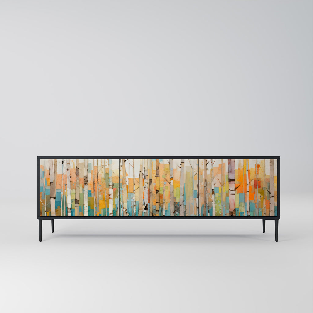 BIRCH KALEIDOSCOPE Móvel de TV com 3 Portas em Acabamento Preto