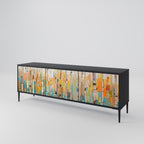 BIRCH KALEIDOSCOPE Móvel de TV com 3 Portas em Acabamento Preto